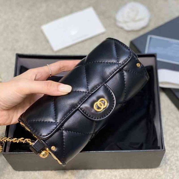 

evening bags small fragrance bag women's small golden ball messenger camellia flower lingge chain liu shishi's same mouth red wqgh