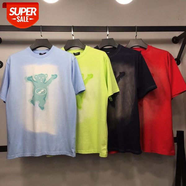 

shanghai limited tie-dye teddy bear short sleeve batch #z99u, White;black