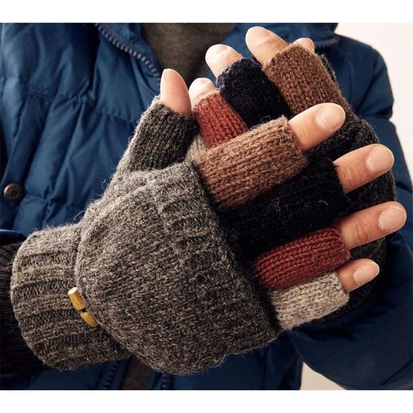 

ski gloves winter fingerless mittens women's knitted with protective gear protector equipment