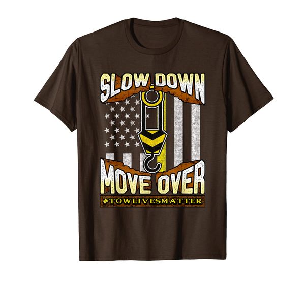

tow truck operator shirt slow down move over it's the law, White;black