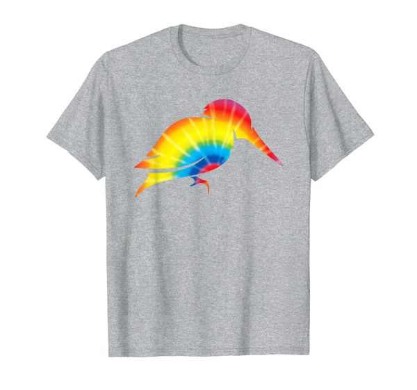 

tie dye kingfisher rainbow print bird hippie peace gift t-shirt, White;black