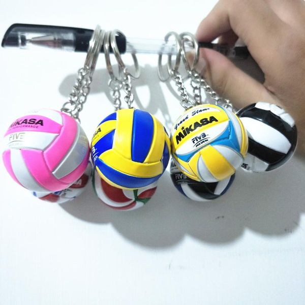 

keychains sport beach volleyball pvc keychain key chains chain ring football ball gifts men jewelry keyring, Silver