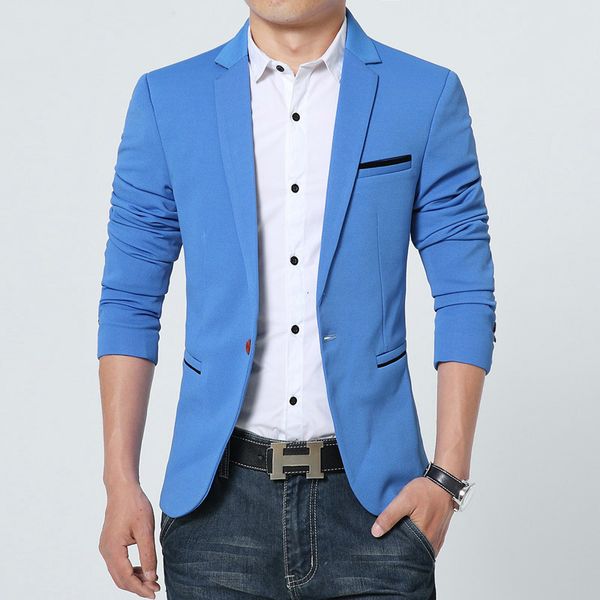 

men's suits & blazers business men spring autumn casual cotton slim fit luxury suit jacket male single button masculino plus size, White;black