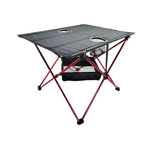 

lightweight folding table with cup holders, portable camp table