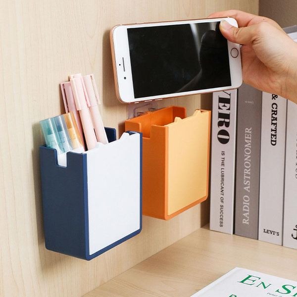 

hooks & rails cartoon wall-mounted storage box home office pen holder wall shelf organizers rack creative mobile phone