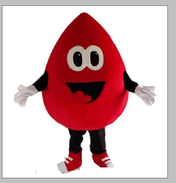 Masquerade Red Blood Drop Mascot Costume Halloween Christmas Fancy Party Waterdrop Personaggio dei cartoni animati Outfit Suit Adult Women Men Dress Carnival Unisex Adults