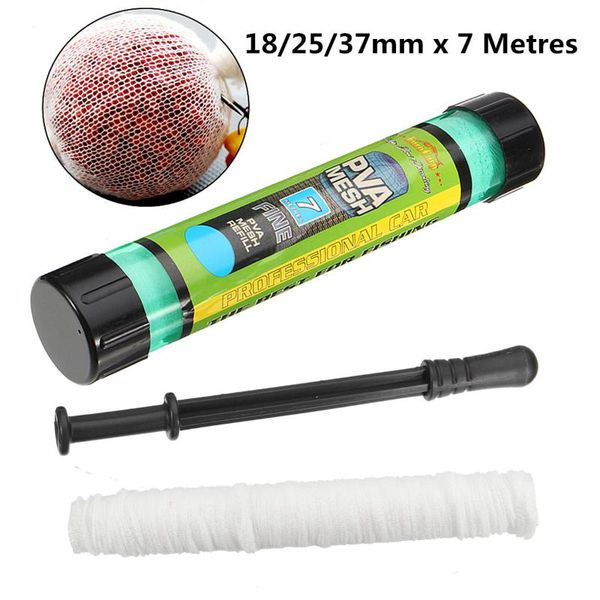 

fishing accessories 7m pva water dissolving narrow protable network mesh tube net carp feeder lures refill stocking bait bag