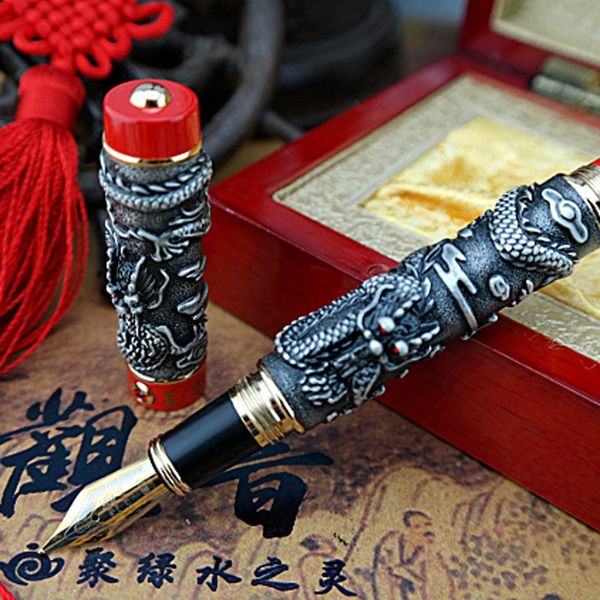 

jinhao draak gift kantoor phoenix heavy grijs rood vulpen