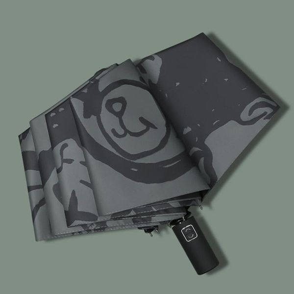 

umbrellas wind resistant umbrella rain women and men folding fully-automatic parasol compact students boys gifts sunshade uv