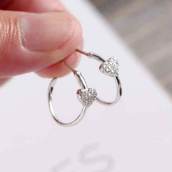 

yhe078 us version s925 pure silver inlaid diamond love round earrings personalized earrings and silver earrings, Golden