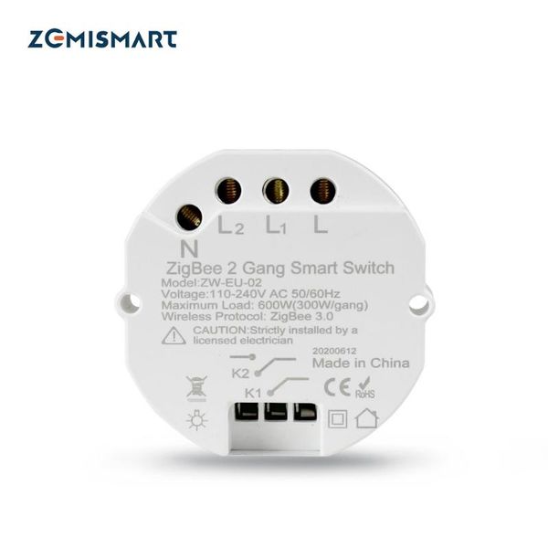 

smart home control zemismart zigbee switch smartthings tuya remote light inline module mini 2 gangs ways