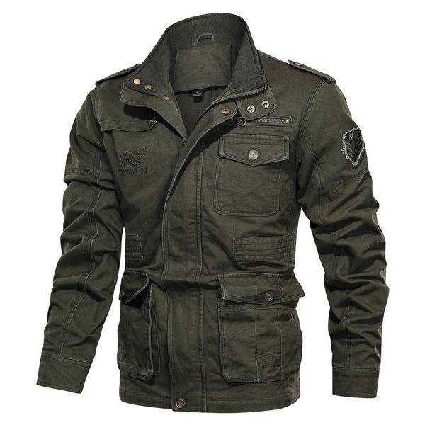 

men's jackets men autumn winter military jacket army bomber male fashion casual cargo coat multi-pocket big size clothing, Black;brown