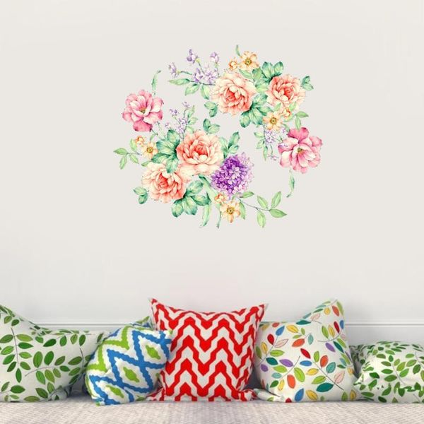 

wallpapers colorful flowers 3d wall stickers beautiful peony fridge wardrobe toilet bathroom decoration pvc decals