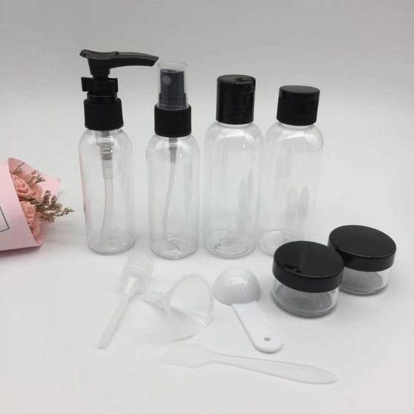 

storage bottles & jars 7pcs/lot portable makeup cosmetic face cream pot transparent plastic travel accessories empty organizer container bot