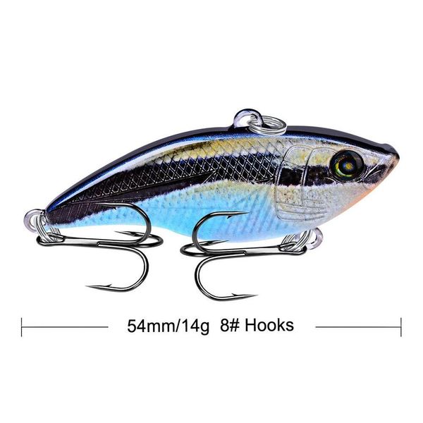 

mixed 10 color 5.4cm 14g vib fishing hooks fishhooks 8# hook plastic hard baits & lures pesca fishing tac jllccp outbag2007