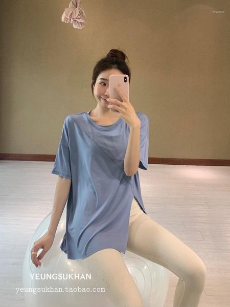 

yoga outfit yeungsukhan/vents of loose t * summer just need female leisure sports t-shirt bf wind coat fitness with short sleeves