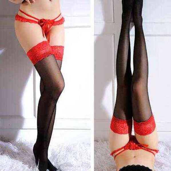 

women red widen lace stocking sheer straps lace fishnet mesh thigh high lingerie tight high black stockings gifts y1119, Black;white