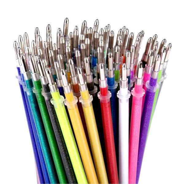 

gel pens glitter pen refills by color technik, set of 48/80 and neon glitter, no duplicates, more ink than standard