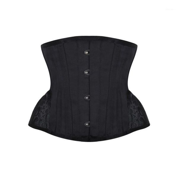

bustiers & corsets burvogue underbust steampunk corset waist control gothic cincher with curved hem embroidery short trainer, Black;white