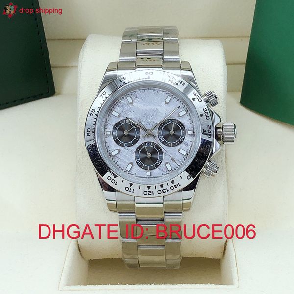 

high cost effective mens automatic mechanical watch 40mm sapphire 116500 all subdials function work ceramic bezel silver stainless steel str, Slivery;brown