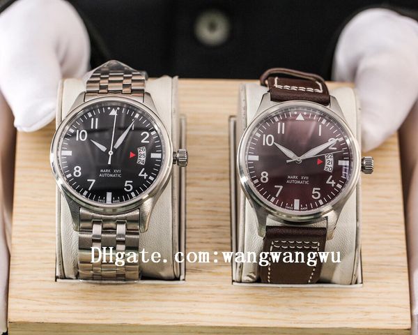 

2021 big pilot classic mark xvii men watches leather joker international wristwatches 2824 movement pilots mens watch d1015