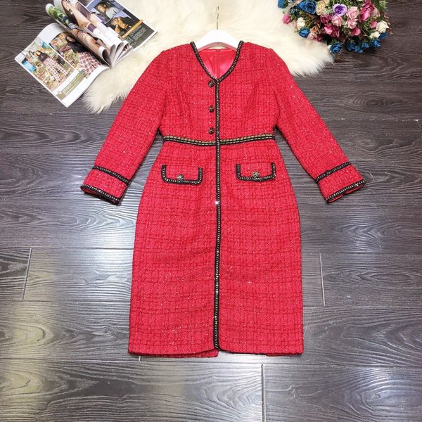 

rose red fashion temperament celebrity tweed medium and long skirt, Black;gray