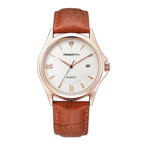 

wristwatches genuine leather ladies dress 3atm waterproof women quartz calendar watches female relojes hombre, Slivery;brown