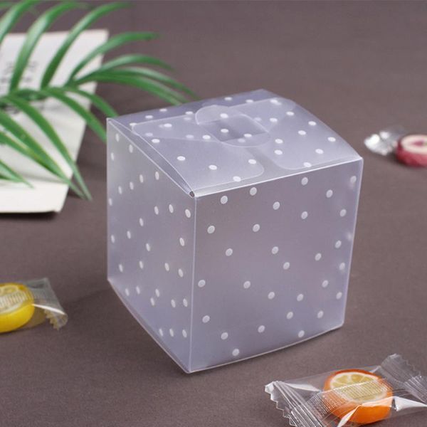 

gift wrap 20pcs/set diy use white frosted dot wedding candy box square