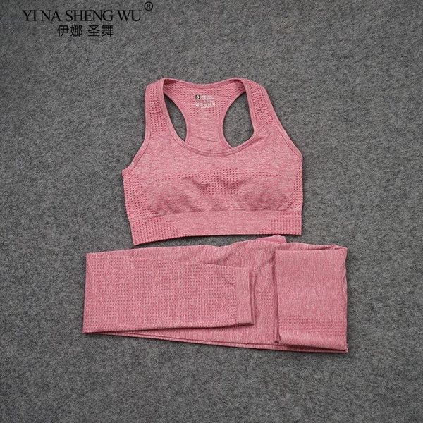 

sports suits seamless pants yoga set women fitness clothing sportswear woman gym leggings padded push-up strappy sports bra, White;red