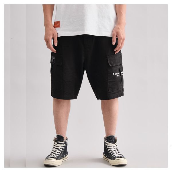 

2021 summer new men's overalls casual shorts japanese retro straight tube fashion brand pants for men 57tz, White;black