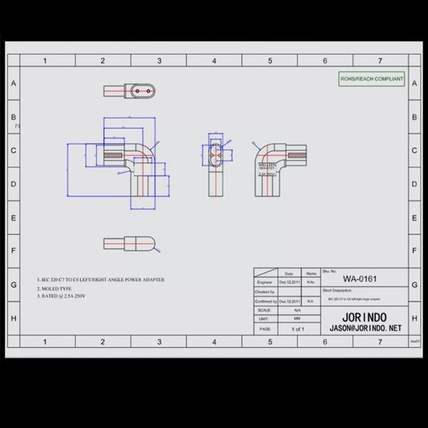 

computer cables & connectors 1pc iec 320 2-pin c7 female to c8 male right angled power converter ac adapter k5r8
