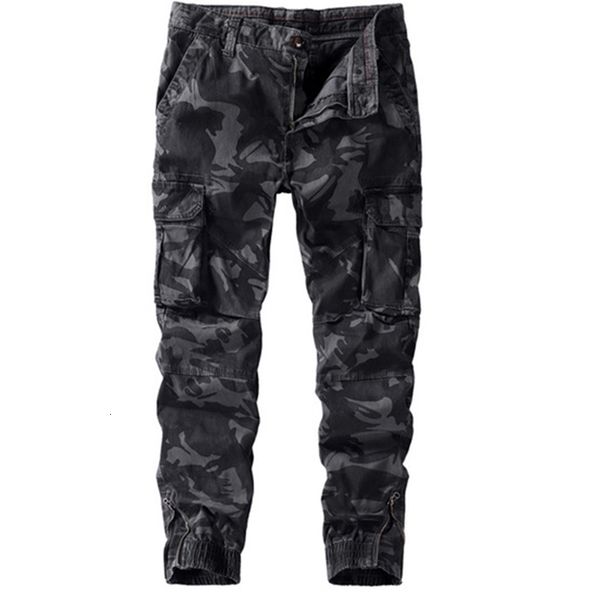 

2021 new autumn dropshipping men's winter sknny camouflage tactical military 100% cotton jogger pants h03i, Black