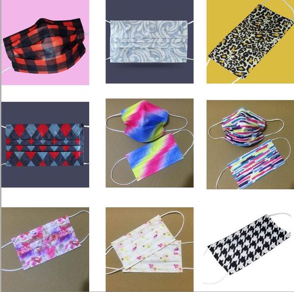 

fashion new disposable butterfly print mask men women 95% filtration efficiency dustproof prevention of influenza face mouth masks, Silver