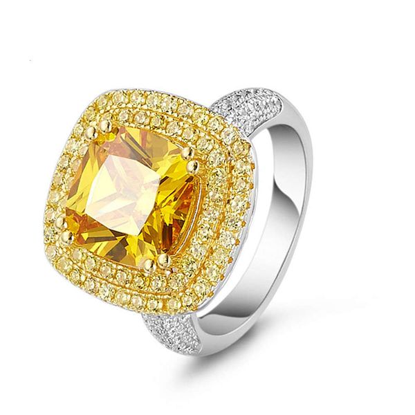 

hbp fashion classic luxurious stone ring with full diamond and fire color 3a zircon jewelry, Silver