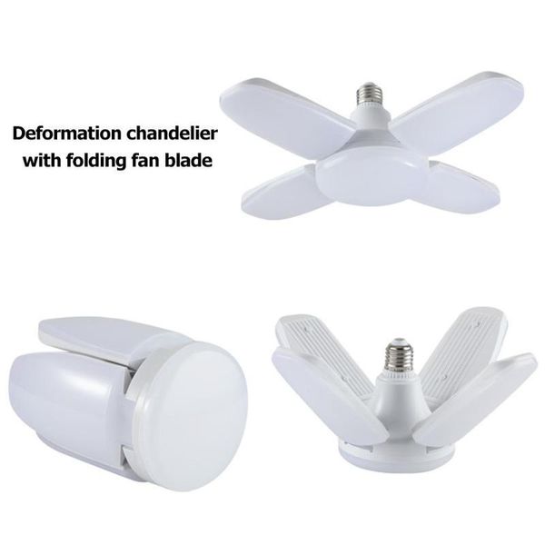 

vktech 60w b22/e27 indoor deformable folding fan blade led work light folding garage lamp 360 degree adjustable ceiling lamp new