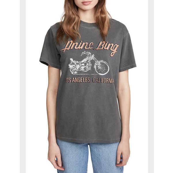 

2021 new vintage mode motorcycle standard printing letter tshirt feminine design casual summer short sleeve fashion 100% cotton t-shirts dgx, White