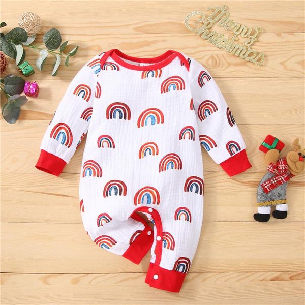 

jumpsuits born lovely baby girls boys rainbow bodysuit, toddler spring fall soft long sleeve o-neck pants buttoned crotch romper, Blue