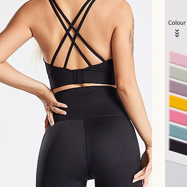 

yoga outfit cross back women bra longline wirepadded sports crop female running athletic sportswear