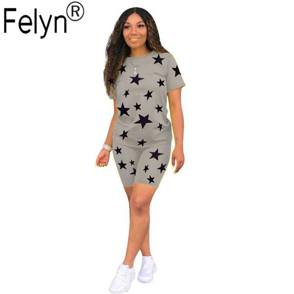 

2021 fashion design two piece large combination set printed o-neck short sleeve sportswear e2kr, Black;white