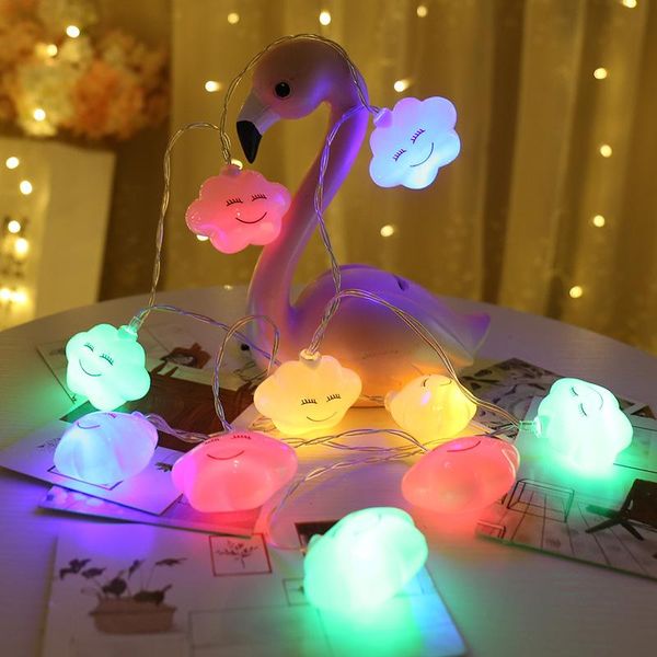 

10led novelty cloud string lights 1.5m fairy lamp led light garland for children bedroom home decoration battery powered 3 color