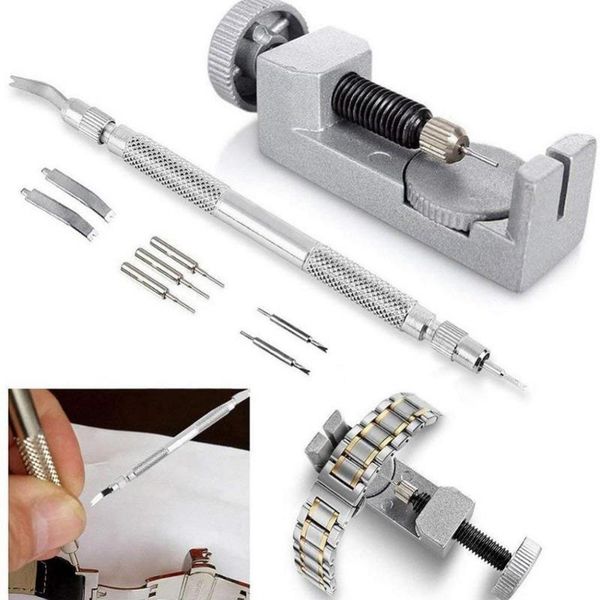 

repair tools & kits 9pcs/set metal adjustable watch band link remover pin wrist strap tool bracelet broaches