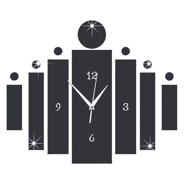 

wall clocks large quartz clock diy modern design 3d sticker watch acrylic mirror mechanism stickers home living room #b40