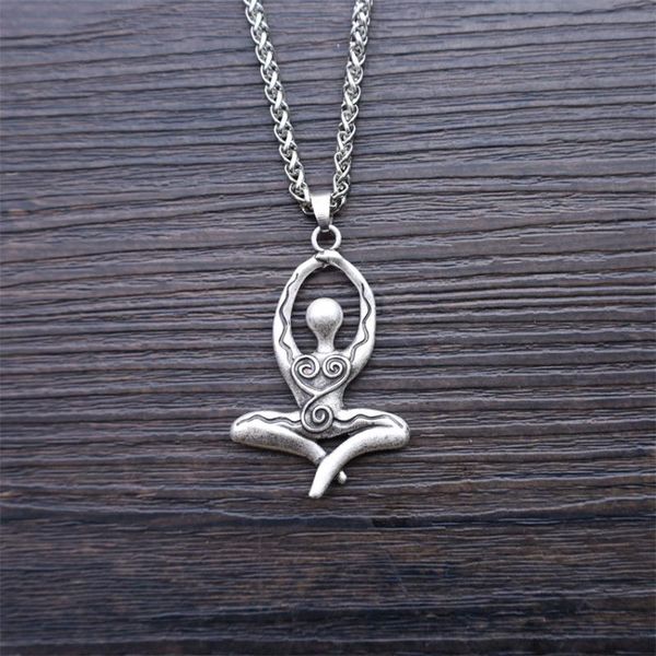 

chains 12pcs buddha yoga symbol necklace om charm women spiratual jewelry, Silver