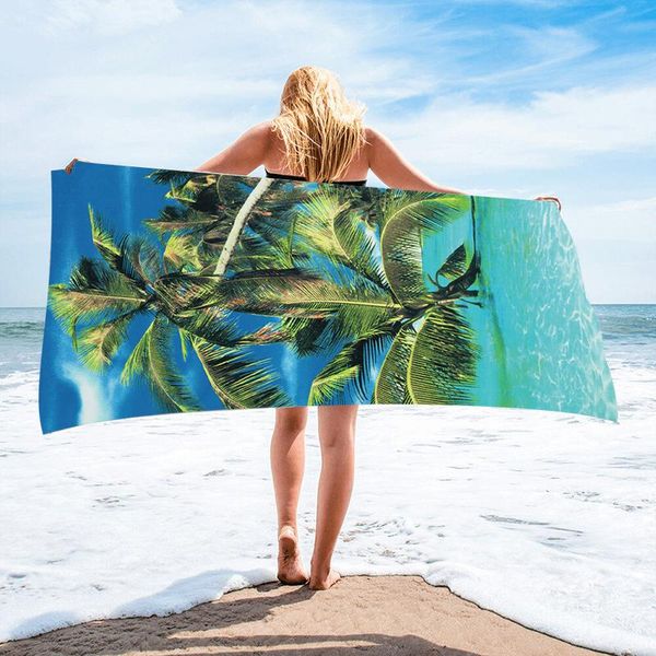 

towel quick-drying beach absorbent portable swimming customized fine fiber printed
