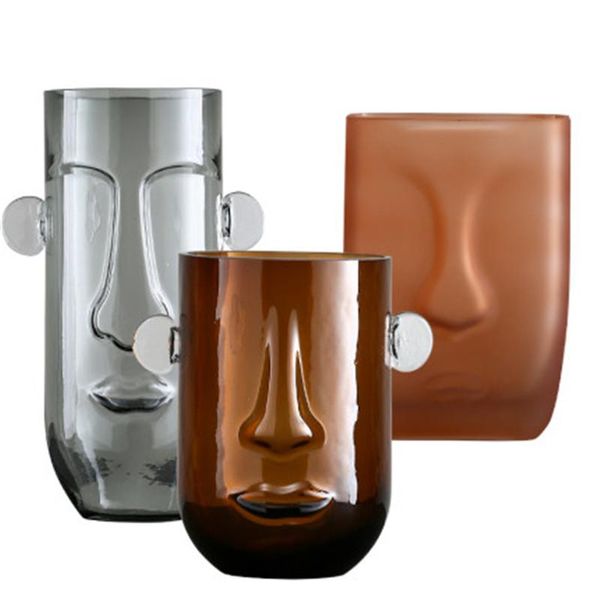 

vases human face glass vase decoration designer creative abstraction flower arrangement living room deskdecor art&craft x5109