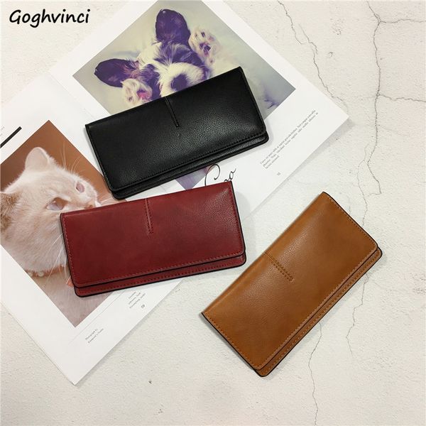 

saleportfolios on women simple long retro learn women's card holders pockets money coin new arrival fashion ladies all-match daily, Red;black