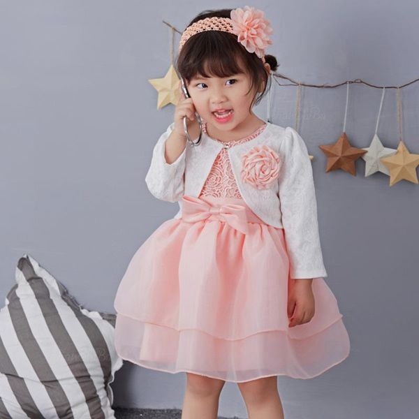 

girl's dresses 1 year old baby girl dress princess jacket birthday formal vestido 2021 autumn toddler clothes set rbf164704, Red;yellow
