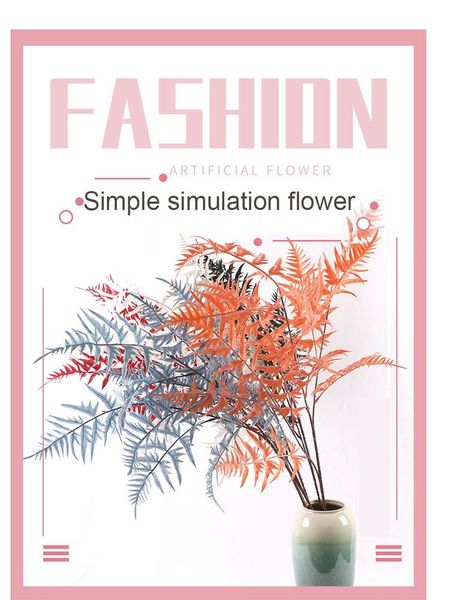 

decorative flowers & wreaths simulation color tall fern leaves, champagne plastic grass persian grass, wedding decoration accessories leaves