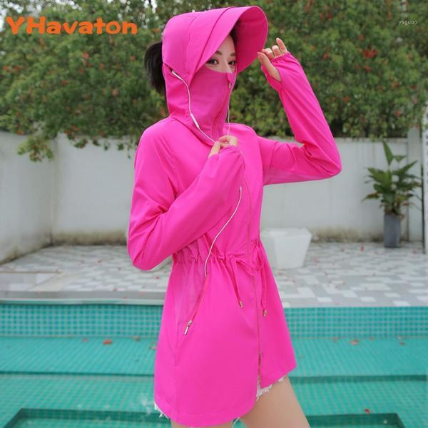 

women blouses 2021 summer sunscreen long sleeve solid hooded blouse female work wear shirts plus size yhavaton women's swimwear, White;black