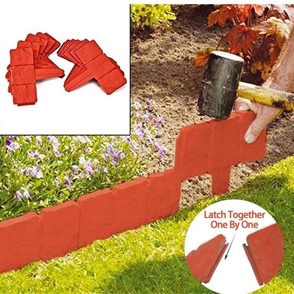 

fencing, trellis & gates 10pcs set of plastic imitation stone garden guardrail fence insert ground